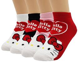 JJMax Hello Kitty Damen Knöchelsocken aus Baumwollmischung - - Einheitsgröße von JJMax