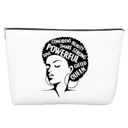 JJOINUS Afro-Make-up-Tasche, Geschenke für Frauen, Weihnachtsgeschenke für Teenager-Mädchen, beste Schwester, Freunde, schwarze Geschichte Monat Reißverschluss Kosmetiktasche Tasche für Geburtstag, von JJOINUS