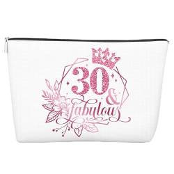 JJOINUS Make-up-Tasche zum 30. Geburtstag für Frauen, Jahrestag, 30 Jahre, Geschenkideen für Sie, Schwester, Mutter, Kollegen, Tante, Kosmetiktasche mit Reißverschluss, für Weihnachten, Geburtstag, von JJOINUS