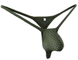 JJPOUCH Herren G-Strings Ausbuchtung Beutel Ösen Tangas JJP1017 Gr. L/XL, armee-grün von JJPOUCH