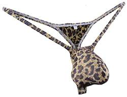 JJPOUCH Herren Tangas G-Strings C-thru Sheer Leopard T-back Unterwäsche JJP1023, coffee, L/XL von JJPOUCH