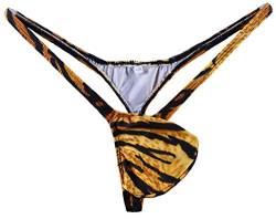 JJPOUCH JJP1008 Herren G-String Tanga mit T-Back Bikini Tiger, Brauner Tiger, L-XL von JJPOUCH