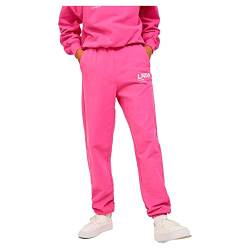 JJXX Damen JXBIANCA HW Relaxed Vint Sweatpants SN Jogginghose, Carmine Rose/Print:Bright White LNDN Print, M von JJXX