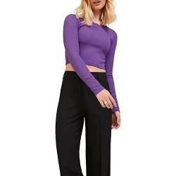 JJXX Damen Jjxx Jxfeline Ls Rib Tee Noos, Royal Lilac, L von JJXX