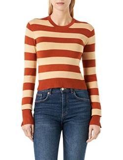 JJXX Damen Jjxx Jxvalentina Ls Soft Stripe Cropped Knit, Bombay Brown/Stripes:/Beige, M von JJXX