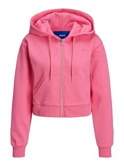 JJXX Women's JXABBIE LS REG Every Brush Zip Hood NOOS Sweatjacke, Carmine Rose/Print:Magenta Logo, XS von JJXX