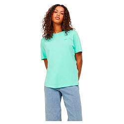 JJXX Women's JXANNA SS REG Every SMALL Tee NOOS T-Shirt, Aruba Blue/Print:Turquoise Logo, XS von JJXX