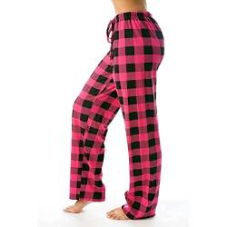 JJggsi4 Freizeithose Damen Lang Schlafanzughose mit Taschen und Kordelzug Fitness Stretch Drawstring Hosen Karierte Schlafhose weich Pyjamahose Weites Bein Hose trandhose Lange gerade Hose Haushose von JJggsi4