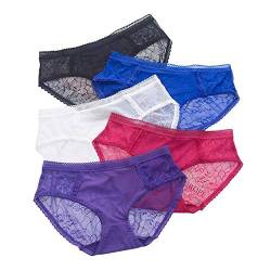 JK Home Damen Unterwäsche, transparent, niedrige Taille, Unterhose, Slip, Bikini-Höschen Gr. 38, 5 Stück, zufällige Farbe. von JK Home