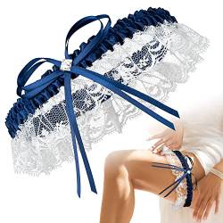 JK Trade® Das Original Braut Strumpfband für die Traum Hochzeit in Einheitsgröße, elastisches Hochzeit Strumpfband mit Spitze und filigranem Glitzer-Stein, Garters for Bride, 100% Handgefertigt von JK Trade