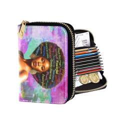 JKDY RFID-Kreditkartenhalter Brieftaschen für Frauen, Leder Reißverschluss Kartenetui Akkordeon Geldbörse für Damen Geschenk, Farbe-A05, Geldbörse von JKDY