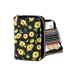 JKDY RFID-Kreditkartenhalter Brieftaschen für Frauen, Leder Reißverschluss Kartenetui Akkordeon Geldbörse für Damen Geschenk, Farbe-A06, Geldbörse von JKDY