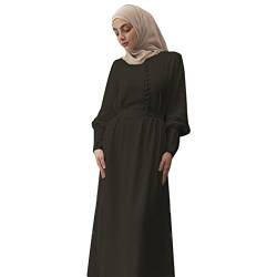 JKRTR Damen Kleid mit langen Ärmeln, Kleid aus Dubai Abaya, Schwarz , Medium von JKRTR