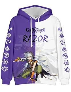 Game Genshin Impact Character Razor Cosplay Hoodie,Unisex 3D Printing Casual Pullover for Razor Fans, Razor-1, XXL von JKYP