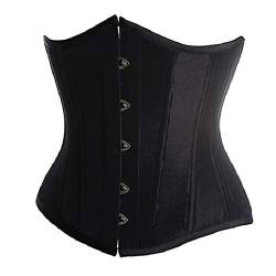 JL Corset Korsett Corsage Unterbust Vintage Taillen Korsagen Top Übergrößen (EUR(36-38) L,Schwarz) von JL Corset