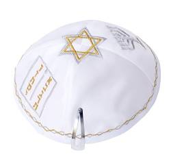 JL Kippha's Satin 2cm Zehn Gebote Menorah Davidstern Kippah jüdischen Cap Yarmulke Synagoge von JL Kippha's
