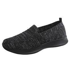 JLGY Damen Sneaker Mesh atmungsaktiv Freizeitschuhe Sportschuhe Flache Trekkingschuhe Joggingschuhe Slip-On Fitnessschuhe Running Trainer Laufsportschuhe Straßenlaufschuhe ohne schnürsenkel von JLGY