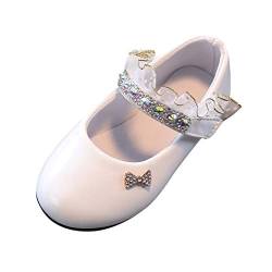 JLGY Mädchen Prinzessin Schuhe Glitzer Sandalen Mädchen Party Kristall Schuhe Bowknot Hochzeitsschuhe Festschuhe Karneval Party Cosplay Schuhe Klett Kostüm Zubehör Schuhe, 26 EU von JLGY