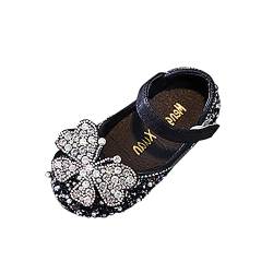 JLGY Mädchen Prinzessin Schuhe Glitzer Sandalen Mädchen Party Kristall Schuhe Bowknot Hochzeitsschuhe Festschuhe Karneval Party Cosplay Schuhe Klett Kostüm Zubehör Schuhe von JLGY