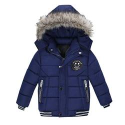 Kinder Daunenjacke Winterjacke Jungen Baumwollmantel Kapuzenjacke Warme Kinderjacke Winterkleidung Mädchen Schneeanzug mit Kapuze Winddicht Reißverschlussmäntel Puffer jacke von JLGY