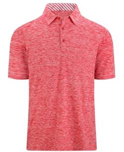 JLNYKADA Poloshirt Herren Kurzarm Sommer Golf Sport Polo Shirt Männer Freizeit T-Shirt(Rot,L) von JLNYKADA