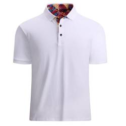 JLNYKADA Poloshirt Herren Sommer Golf Sport Polo Shirt Kurzarm Freizeit T-Shirt(Weiß,L) von JLNYKADA