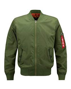 JLTPH Herren Bomberjacke mit Reißverschluss Fliegerjacke Militär Freizeitjacke Sportjacke Blouson Übergröße von JLTPH