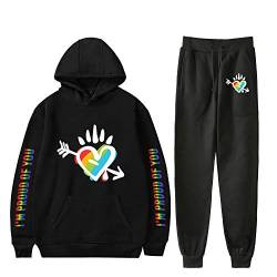 JLTPH Unisex Trainingsanzug I'm Pround of You LGBT Gay Lesbian Pride Regenbogen Drucken Sweatshirts + Lange Sweathose 2PCS Sportsuit Langarm Pullover Kapuzenpullover und Hose Hip Hop Streetwear von JLTPH