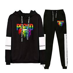 JLTPH Unisex Trainingsanzug I'm Pround of You LGBT Gay Lesbian Pride Regenbogen Drucken Sweatshirts + Lange Sweathose 2PCS Sportsuit Langarm Pullover Kapuzenpullover und Hose Hip Hop Streetwear von JLTPH