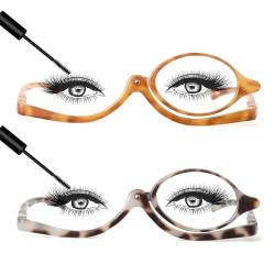 JM 2 Paar Make-up Lesebrille Vergrößern Flip Down Kosmetikleser für Frauen +3.5 von JM