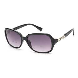 JM Bifokale Lesebrille für Damen Vintage-Lesebrille UV-Schutz für den Außenbereich Schwarz +1,5 von JM