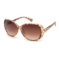 JM Klassisch Bifokal Sonnenbrille lesen Frauen Draussen UV Schutz Lesebrille Braun +1.75 von JM