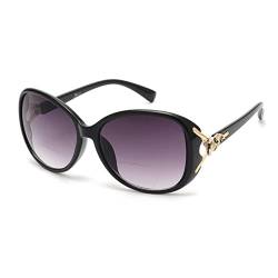 JM Klassisch Bifokal Sonnenbrille lesen Frauen Draussen UV Schutz Lesebrille Schwarz +1.25 von JM