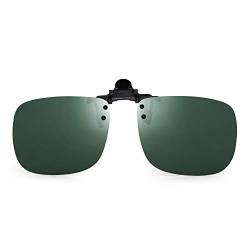 JM Polarisiert Clip auf Sonnenbrillen Rahmenlos Flip up Linsen für Rezept Brillen Grün von JM