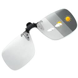 JM Polarisierter Clip auf photochrome Sonnenbrille Rahmenlose Flip Up Linse für verschreibungspflichtige Gläser Grau 60 * 47 von JM