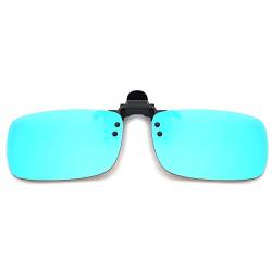JM Polarized Clip auf Sonnenbrille Rahmenlose Flip Up Linse für verschreibungspflichtige Gläser Spiegel Blau 57 * 36 von JM