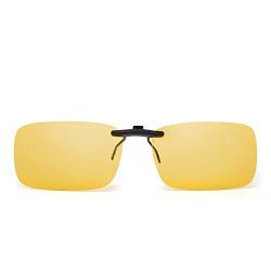 JM Randlos Rechteck Clip auf Sonnenbrille Leicht Gewichts Polarisiert Brillen Damen Herren(Polarisiertes Gelb) von JM