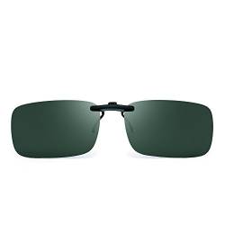 JM Randlos Rechteck Clip auf Sonnenbrille Leicht Gewichts Polarisiert Brillen Damen Herren(Polarisiertes Grün) von JM