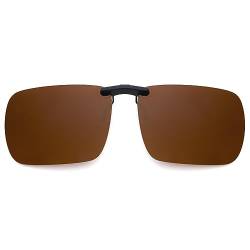 JM Randlose Rechteck Clip auf Sonnenbrille Leichte Polarisierte Brillen Männer Frauen Polarisiert Braun von JM