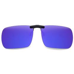 JM Randlose Rechteck Clip auf Sonnenbrille Leichte Polarisierte Brillen Männer Frauen Polarisiert Spiegel Blau von JM