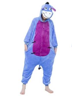 JMAHM Schlafoveralls Tier Schlafanzug Cosplay Jumpsuit Pyjamas Flanell (Kleiner löwe, Körpergröße 166-175cm (L)) von JMAHM