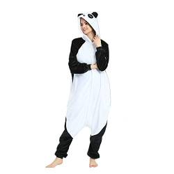 JMAHM Schlafoveralls Tier Schlafanzug Cosplay Jumpsuit Pyjamas Flanell (Panda, Körpergröße 155-165cm (M)) von JMAHM
