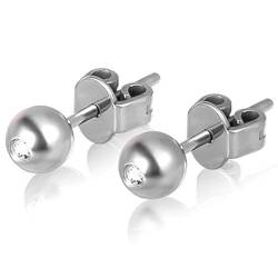 Titan Runde Kugelohrstecker für empfindliche Ohren, hypoallergen nickelfrei Ohrstecker für Damen mit Titan-Ohrringrücken 5mm (5MM) von JMFENFA