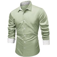 JMIERR Businesshemd Langarm Business Hemden Regular Fit Freizeithemd Schwarz S-2XL (als Jacke offen oder Hemd zugeknöpft zu tragen) von JMIERR