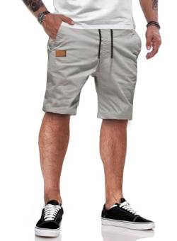 JMIERR Kurze Hosen Herren Shorts Herren Sommer Chino Baumwolle Elastische Taille mit Taschen Grau L von JMIERR