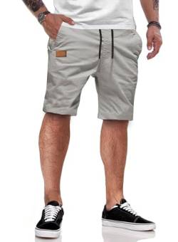 JMIERR Kurze Hosen Herren Shorts Herren Sommer Chino Baumwolle Elastische Taille mit Taschen Grau XL von JMIERR