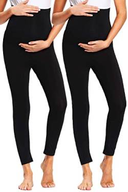 JMITHA Freizeithose für Schwangere, Umstandsleggings, Schwangerschaftsleggings aus Baumwolle, Dünn Leggings für Schwangere, Blickdichte Besonders Bequem Schwangerschaft Hosen 7/8 Länge von JMITHA