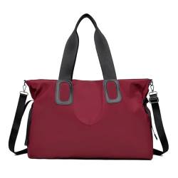 Reisetasche Frauen Reisetasche Große Kapazität Tragetaschen for Frauen Schulter Tasche Multi-Funktion Casual Handtasche Umhängetaschen Reisetaschen (Color : Wine Red) von JMORCO