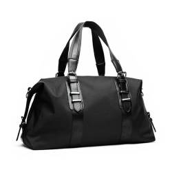 Reisetasche Männer Reisetaschen Große Kapazität Männer Gepäck Handtaschen Oxford Reise Duffle Mode Männer Falttasche Reisetaschen (Color : Black Medium) von JMORCO