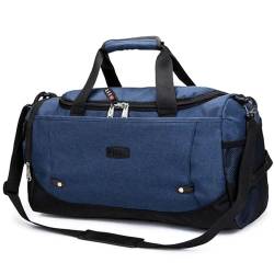 Reisetasche Reisetaschen, große Kapazität, Reisetasche, Handgepäcktasche, wasserdicht, multifunktional Reisetaschen (Color : Dark Blue) von JMORCO